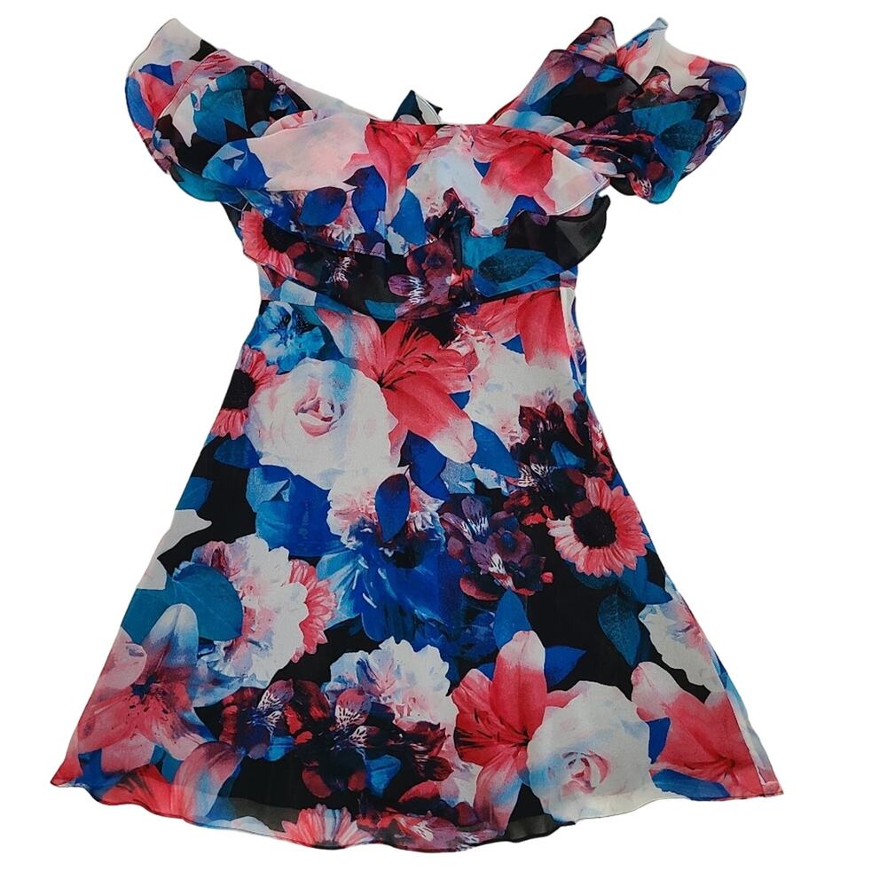 Calvin Klein Women's Dress Ruffled Off The Shoulder Floral NWT Size 8